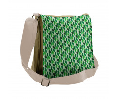 Green Tones Liana Leaves Art Messenger Bag