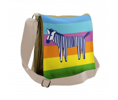 Doodle Animal Stripes Messenger Bag