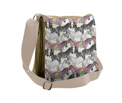 Funky Animal Chevrons Messenger Bag