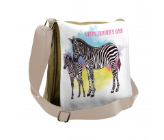 Zebras on Splashes Art Messenger Bag