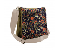 Grunge Flora Curl Messenger Bag