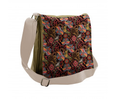 Jumble Warm Tone Floral Messenger Bag