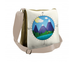 Adventurous Compass Design Messenger Bag