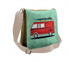 Van with Surf Boards Messenger Bag