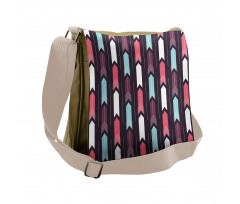 Vertically Upwards Streaks Messenger Bag