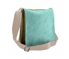 Abstract Doodle Leaves Messenger Bag