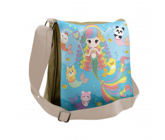 Funky Underwater Characters Messenger Bag