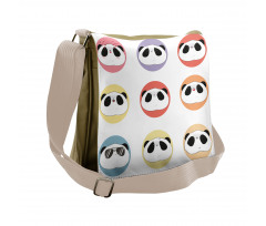 Round with Animal Faces Fun Messenger Bag