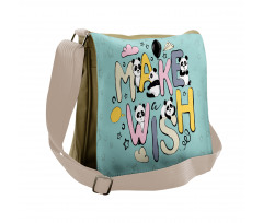 Whimsical Calligraphic Design Messenger Bag