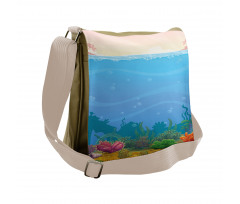 Vertical Underwater Scene Messenger Bag