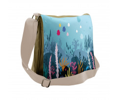 Seaweed Algae and Coral Messenger Bag