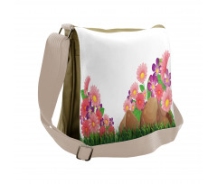 Flowers on Grass Messenger Bag