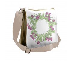 Raspberry Wreath Messenger Bag