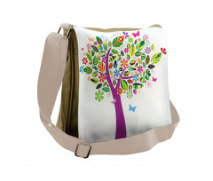 Flower Butterflies Messenger Bag