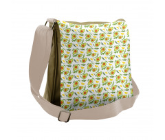 Sliced Avocados and Lemons Messenger Bag