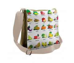 Calligraphic Food Items Messenger Bag