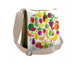 Fruits and Veggies Design Messenger Bag