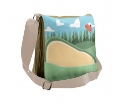 Sand Grassy Field Messenger Bag