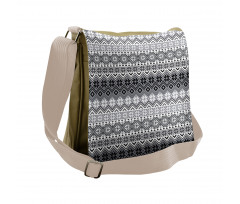 Nordic Snowflake Pattern Messenger Bag