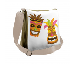 Exotic Colorful Hawaii Masks Messenger Bag