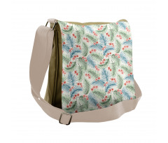 Vintage Plumerias on Leaves Messenger Bag