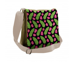 Banana Palm and Flowers Messenger Bag