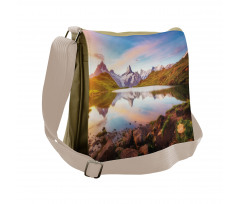 Tranquil Lake Sunrise Messenger Bag