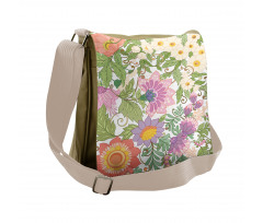 Pastel Flowers Nostalgia Messenger Bag