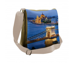 River of Budapest Bridge Messenger Bag