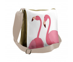 Exotic Pink Birds Animals Messenger Bag