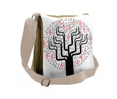 Round Geometric Tree Messenger Bag