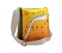 Joyous Sunset Piano Keys Messenger Bag