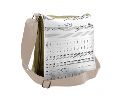 Detailed Musical Motifs Messenger Bag