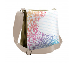 Hand Drawn Swirls Stars Messenger Bag