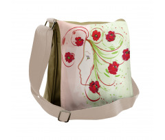Watercolor Poppy Messenger Bag