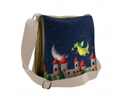 Castle and Flying Dragon Messenger Bag