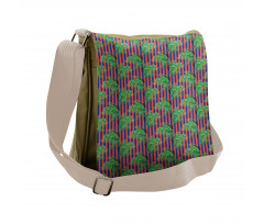 Chameleon with Palm Stripes Messenger Bag