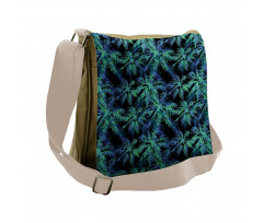 Leaves Dark Background Messenger Bag