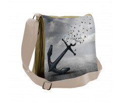 Flying Seagulls Grey Messenger Bag