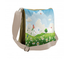 Spring Time Sunny Landscape Messenger Bag