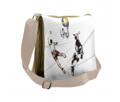 Players Hitting the Ball Messenger Bag