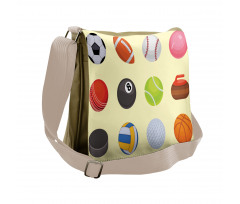 Different Sports Balls Layout Messenger Bag