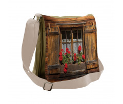 Wooden Hut with Window Messenger Bag