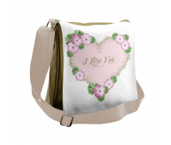 Heart Shaped Vintage Art Messenger Bag