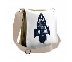 Grunge Style Space Travel Messenger Bag