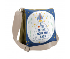 Space Travel Cloud Stars Messenger Bag