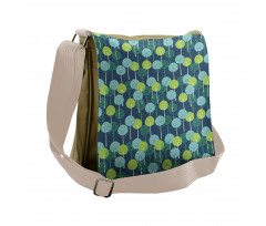 Abstract Round Motif Graphic Messenger Bag