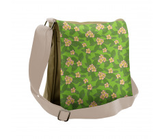 Frangipani Flowers Cartoon Messenger Bag