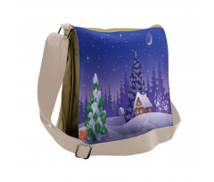 Cabin Covered with Snow Messenger Bag