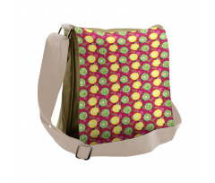 Sliced Citrus Lime Cubes Messenger Bag